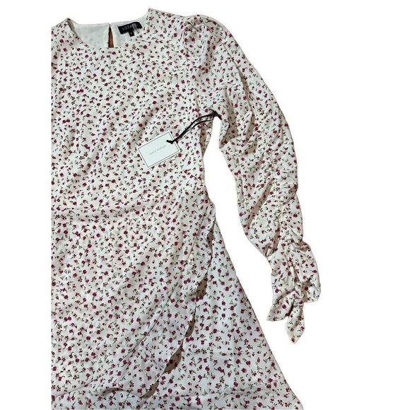 1. State Long Sleeve Floral Ruffle Mini Dress White and Red Size 8 - Picture 14 of 14